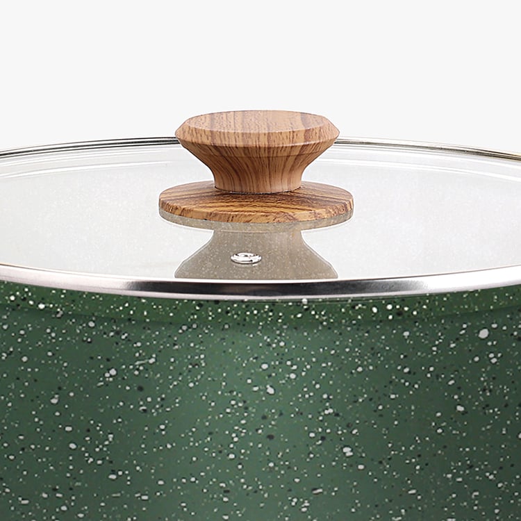 Allure Botanica Aluminium Spatter Induction Compatible Casserole with Lid - 5.4L