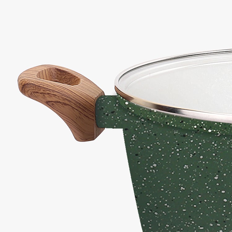 Allure Botanica Aluminium Spatter Induction Compatible Casserole with Lid - 5.4L