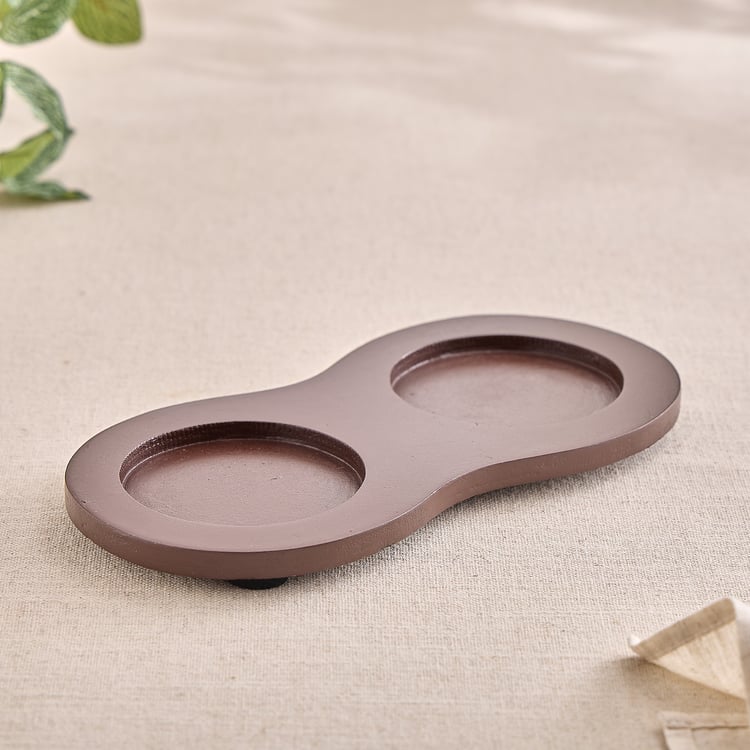 Shale Byron Set of 2 Stainless Steel Snack Bowls with Lids and Tray - 350ml