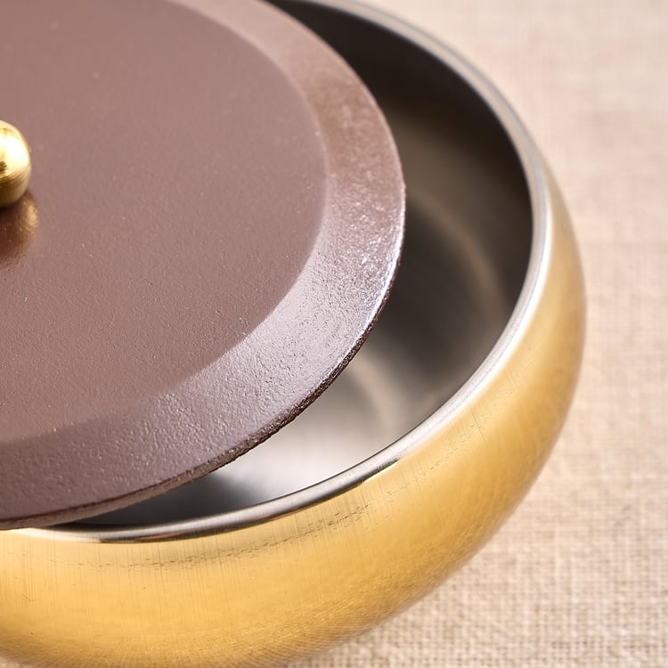 Shale Byron Set of 2 Stainless Steel Snack Bowls with Lids and Tray - 350ml