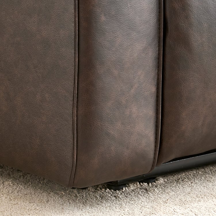 Caden Half Leather 1-Seater Electric Recliner - Brown