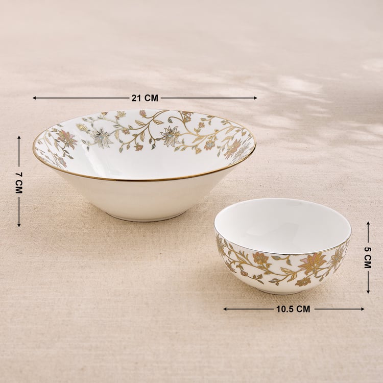Ebony Floral 18Pcs Bone China Dinner Set