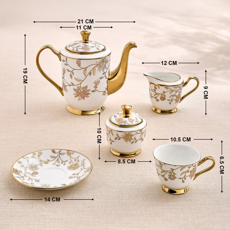 Ebony Georgian 15Pcs Bone China Tea Set