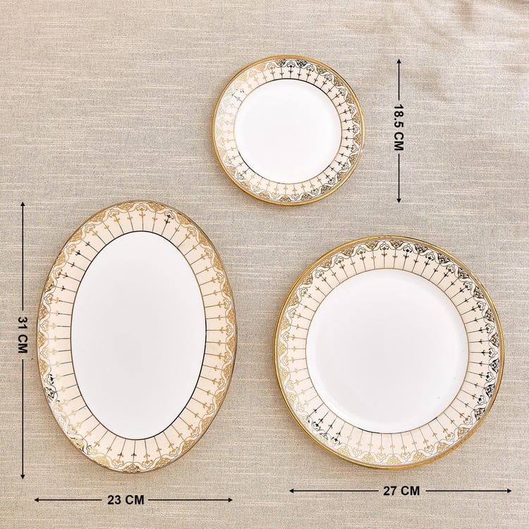Ebony Heritage 27Pcs Porcelain Dinner Set