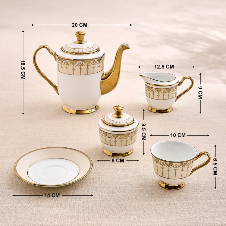 Ebony Georgian 15Pcs Bone China Tea Set