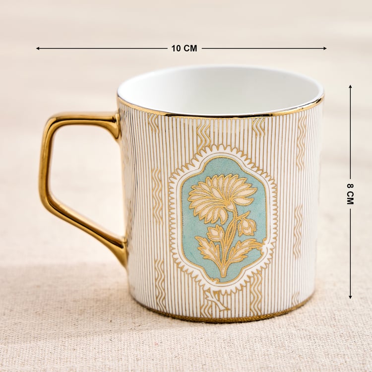 Mandarin Iris Set of 4 Bone China Floral Print Mugs - 230ml