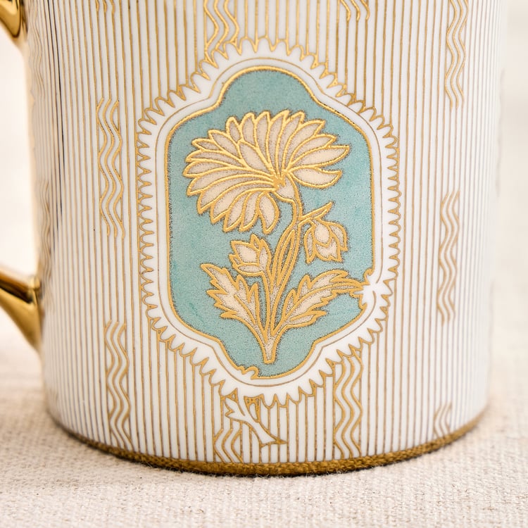 Mandarin Iris Set of 4 Bone China Floral Print Mugs - 230ml