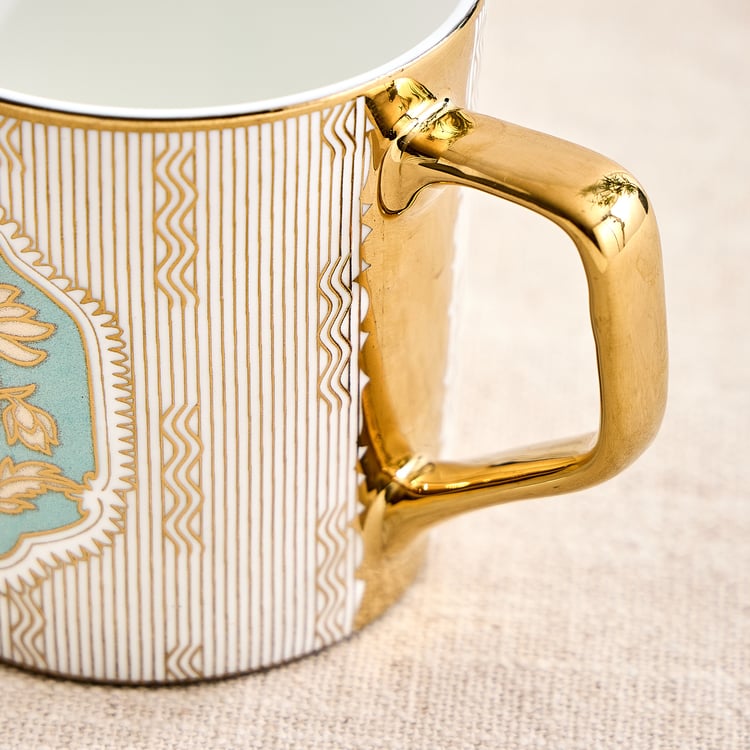 Mandarin Iris Set of 4 Bone China Floral Print Mugs - 230ml