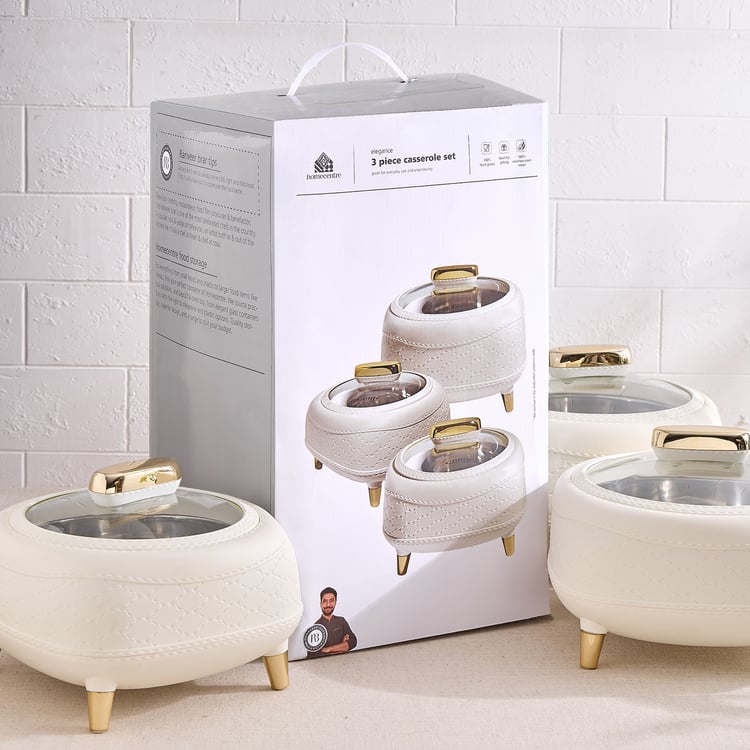 Elegance Set of 3 Polypropylene Casseroles with Legs