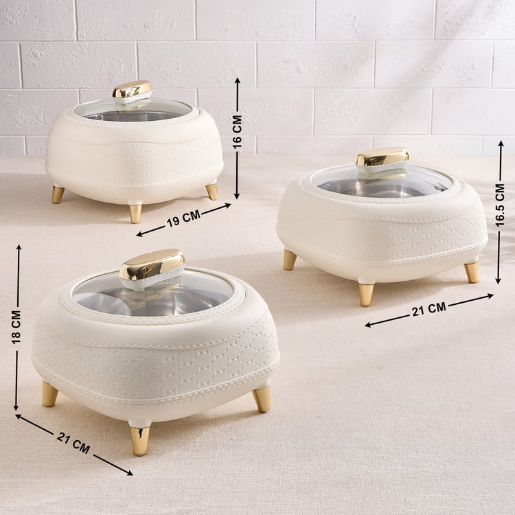 Elegance Set of 3 Polypropylene Casseroles with Legs