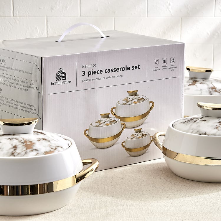 Elegance Victorn Set of 3 Polypropylene Casseroles