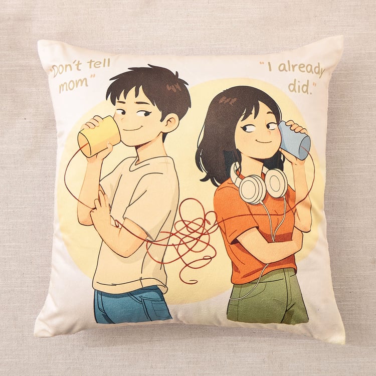 Little Bonds Printed Filled Cushion - 45x45cm