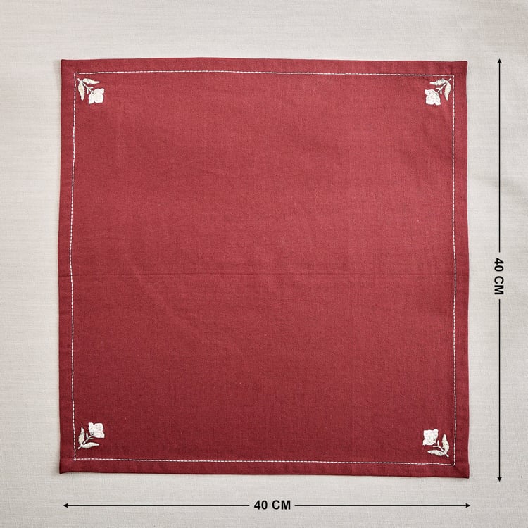 Garnet Amara Set of 2 Cotton Embroidered Napkins