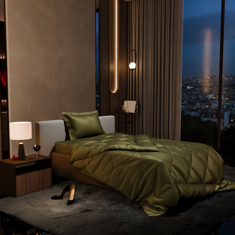 STOA PARIS Date Night Satin Quilted Single Comforter