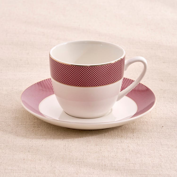 Garnet Amara New Bone China Cup and Saucer - 350ml