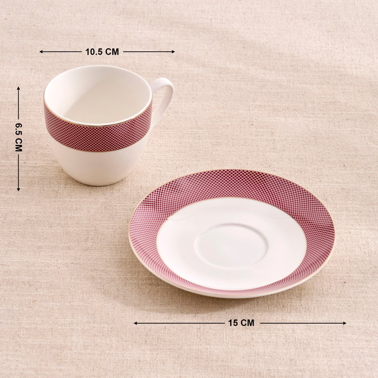 Garnet Amara New Bone China Cup and Saucer - 350ml