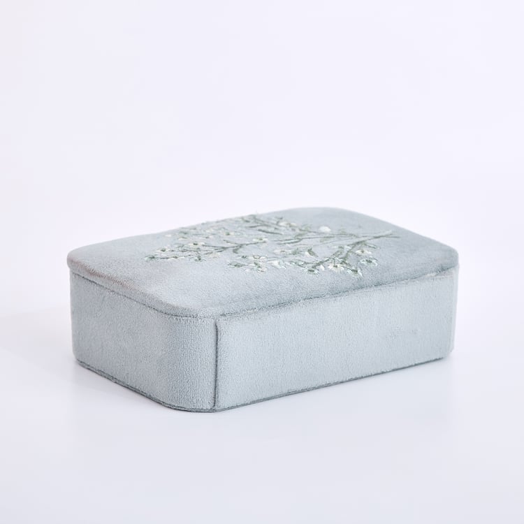 Orion Cosmetic Organizers Bloom Velvet Finish Embroidered Jewellery Box