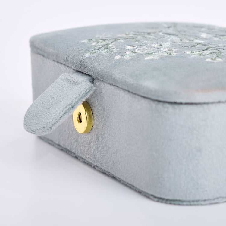 Orion Cosmetic Organizers Bloom Velvet Finish Embroidered Jewellery Box