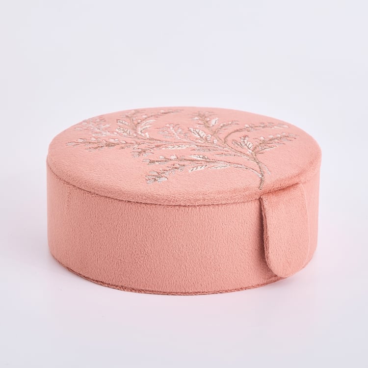 Orion Cosmetic Organizers Bloom Velvet Finish Embroidered Jewellery Box