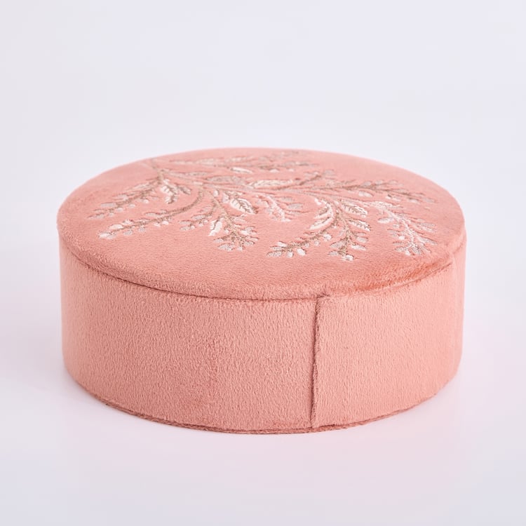 Orion Cosmetic Organizers Bloom Velvet Finish Embroidered Jewellery Box