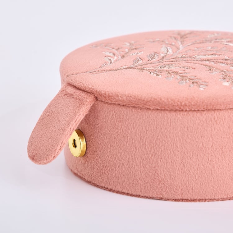 Orion Cosmetic Organizers Bloom Velvet Finish Embroidered Jewellery Box