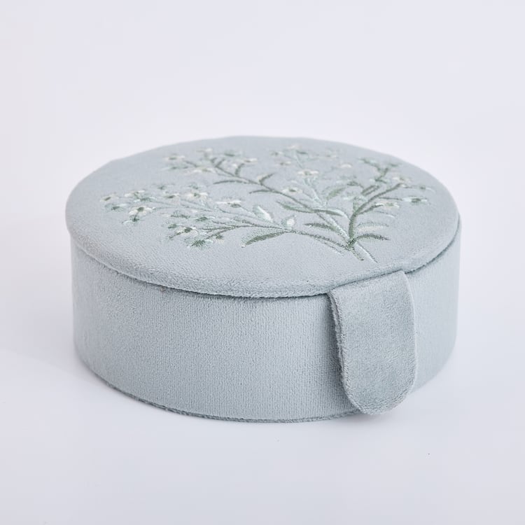 Orion Cosmetic Organizers Bloom Velvet Finish Embroidered Jewellery Box
