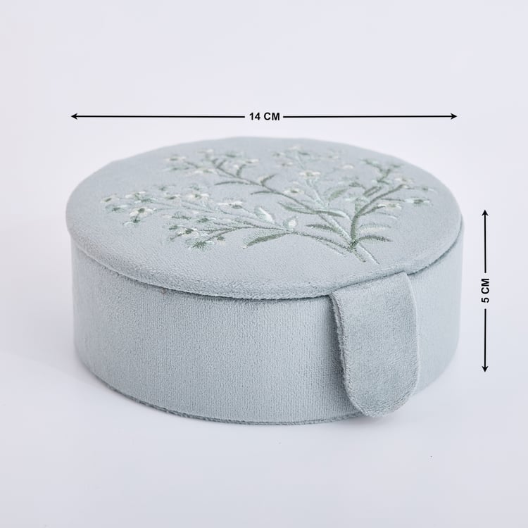 Orion Cosmetic Organizers Bloom Velvet Finish Embroidered Jewellery Box