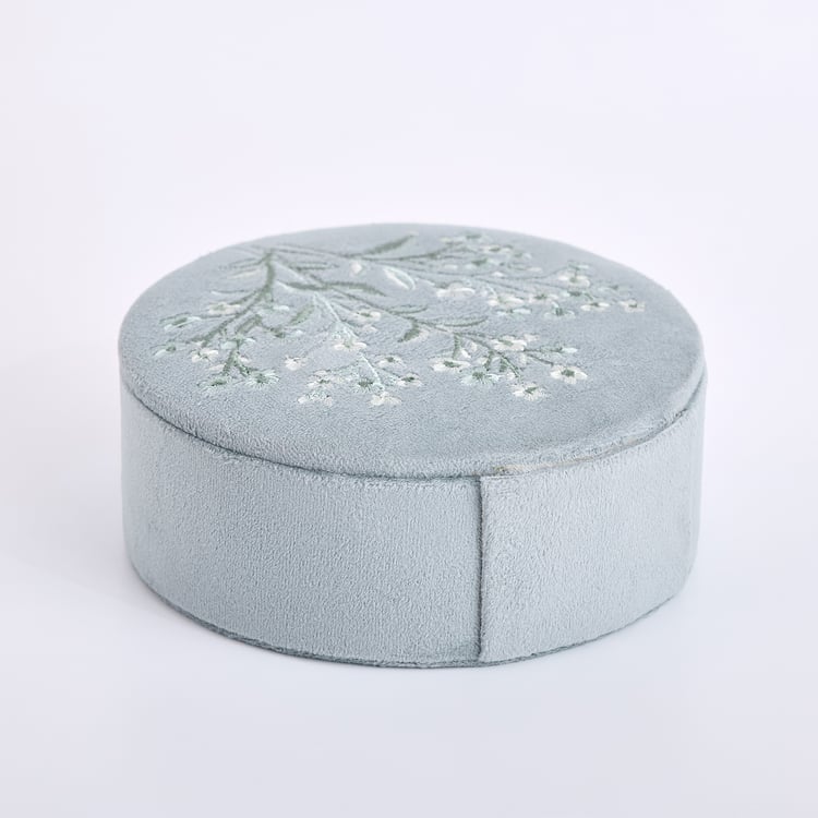 Orion Cosmetic Organizers Bloom Velvet Finish Embroidered Jewellery Box