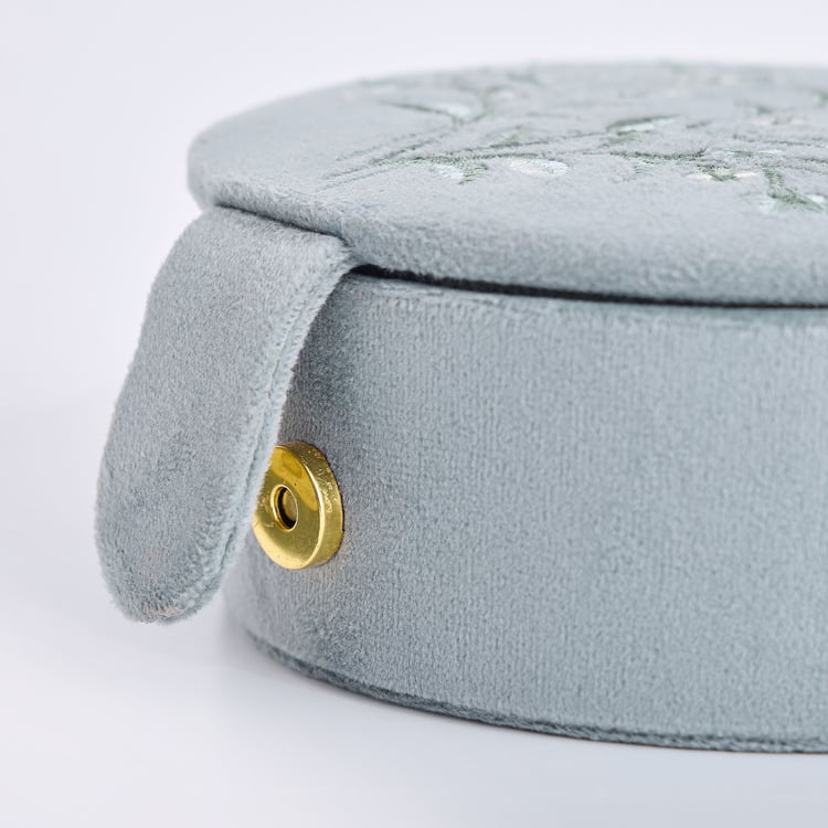 Orion Cosmetic Organizers Bloom Velvet Finish Embroidered Jewellery Box