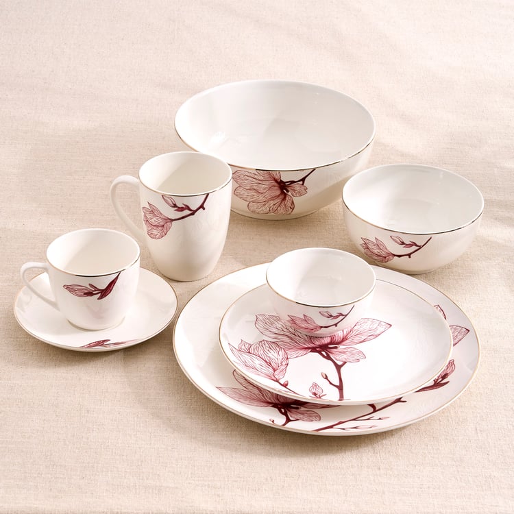 Garnet Altius New Bone China Floral Print Cup and Saucer - 200ml