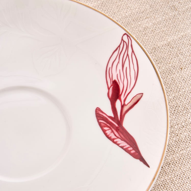 Garnet Altius New Bone China Floral Print Cup and Saucer - 200ml
