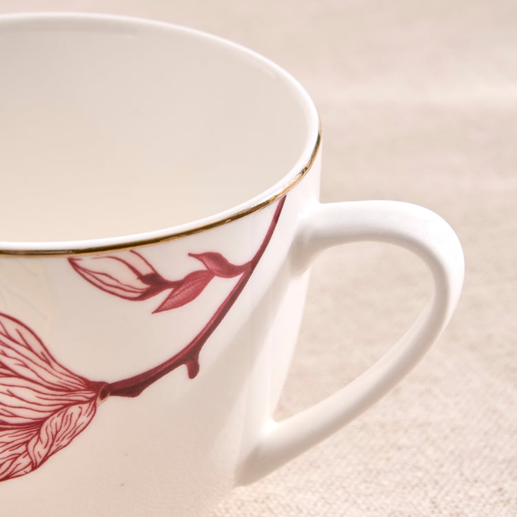Garnet Altius New Bone China Floral Print Cup and Saucer - 200ml