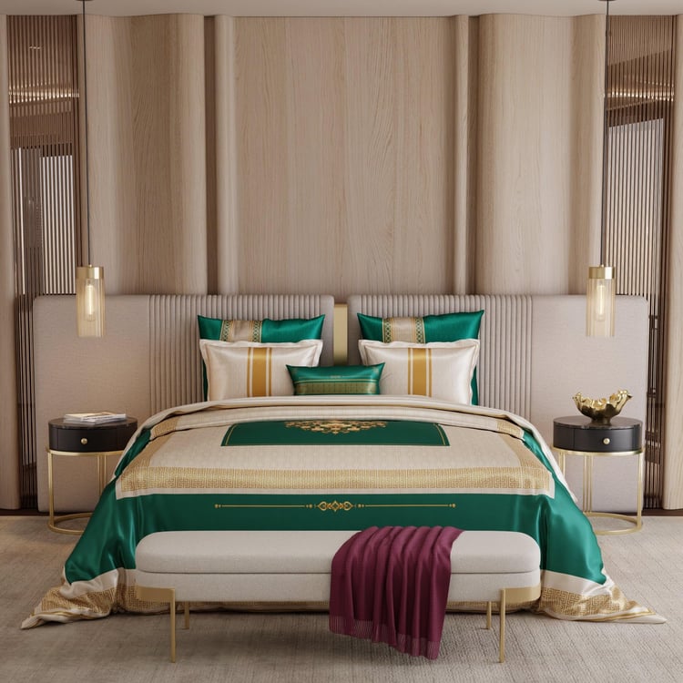 STOA PARIS Coronation Satin 7Pcs Double Bed-In-A-Bag Set