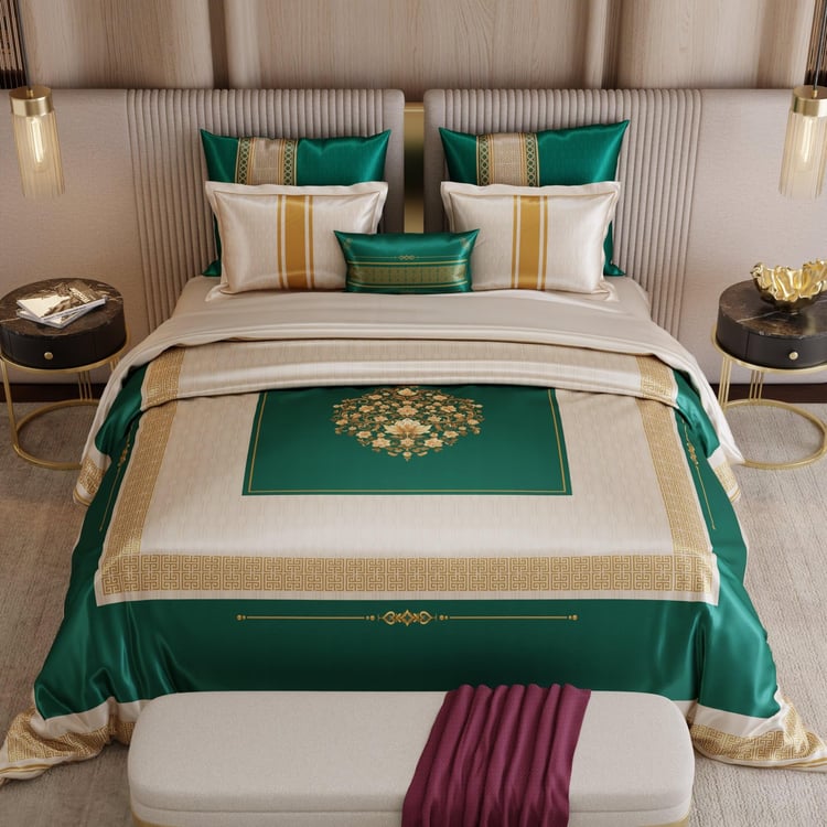STOA PARIS Coronation Satin 7Pcs Double Bed-In-A-Bag Set