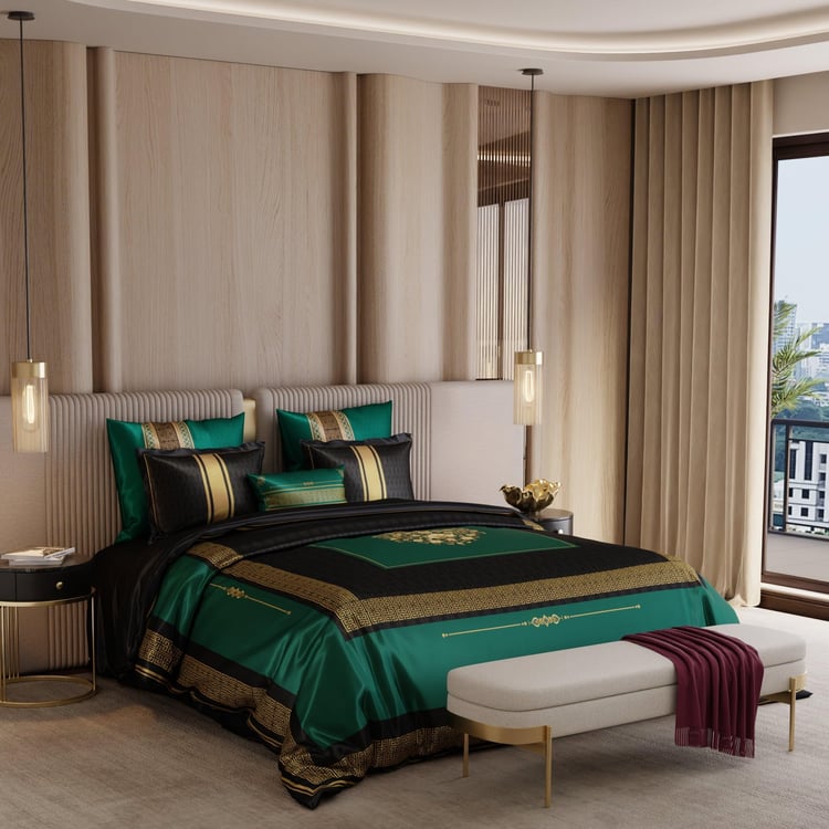 STOA PARIS Coronation Satin 7Pcs Double Bed-In-A-Bag Set