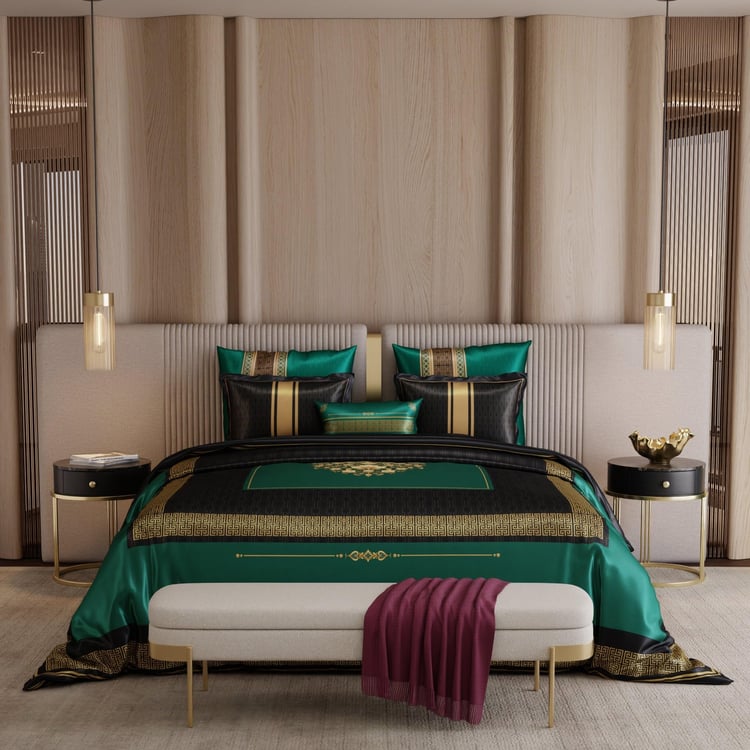 STOA PARIS Coronation Satin 7Pcs Double Bed-In-A-Bag Set