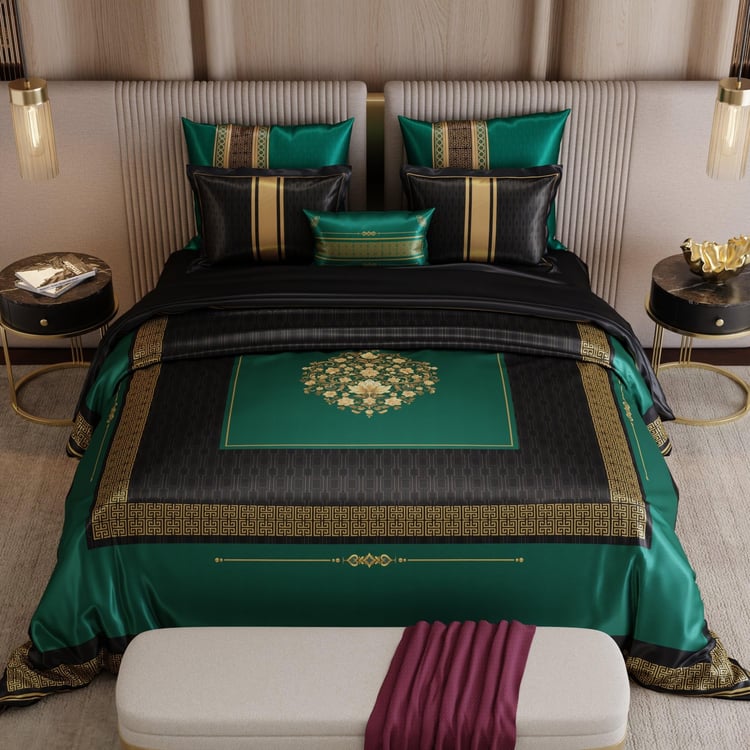 STOA PARIS Coronation Satin 7Pcs Double Bed-In-A-Bag Set