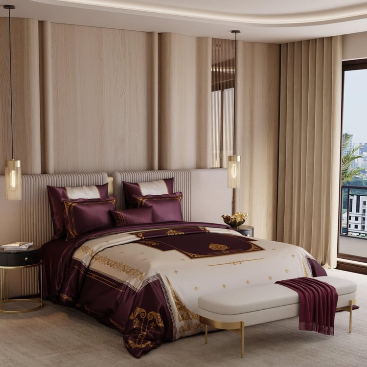 STOA PARIS Coronation Satin 7Pcs Double Bed-In-A-Bag Set