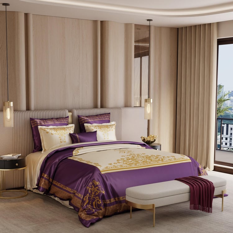 STOA PARIS Coronation Satin 7Pcs Double Bed-In-A-Bag Set