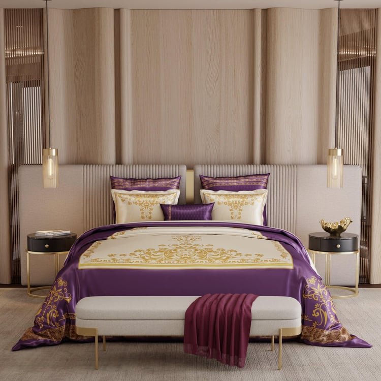 STOA PARIS Coronation Satin 7Pcs Double Bed-In-A-Bag Set