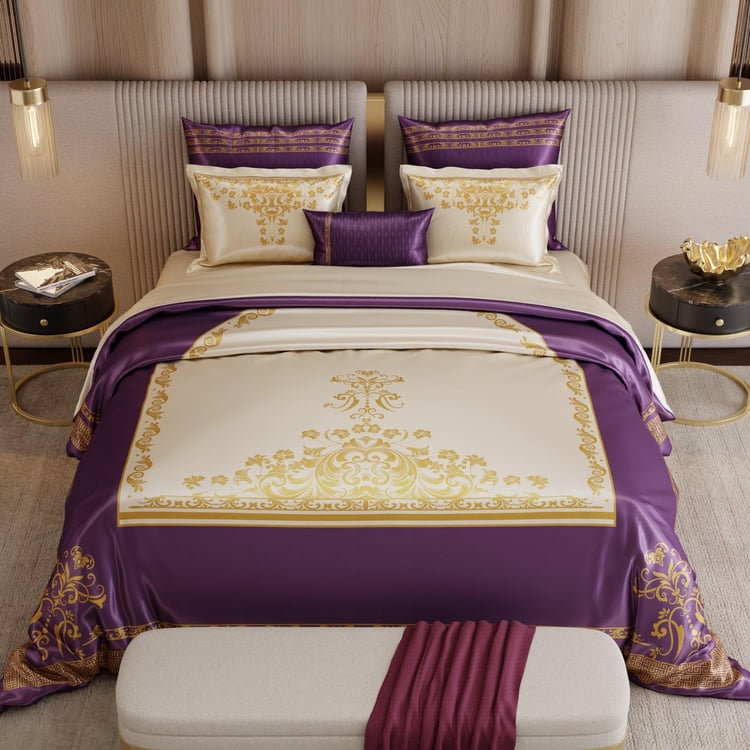 STOA PARIS Coronation Satin 7Pcs Double Bed-In-A-Bag Set