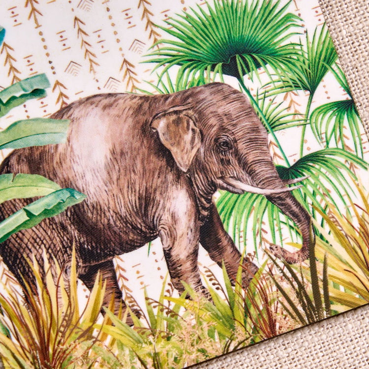 Oakland Safari Set of 6 Wooden Printed Coasters with Holder