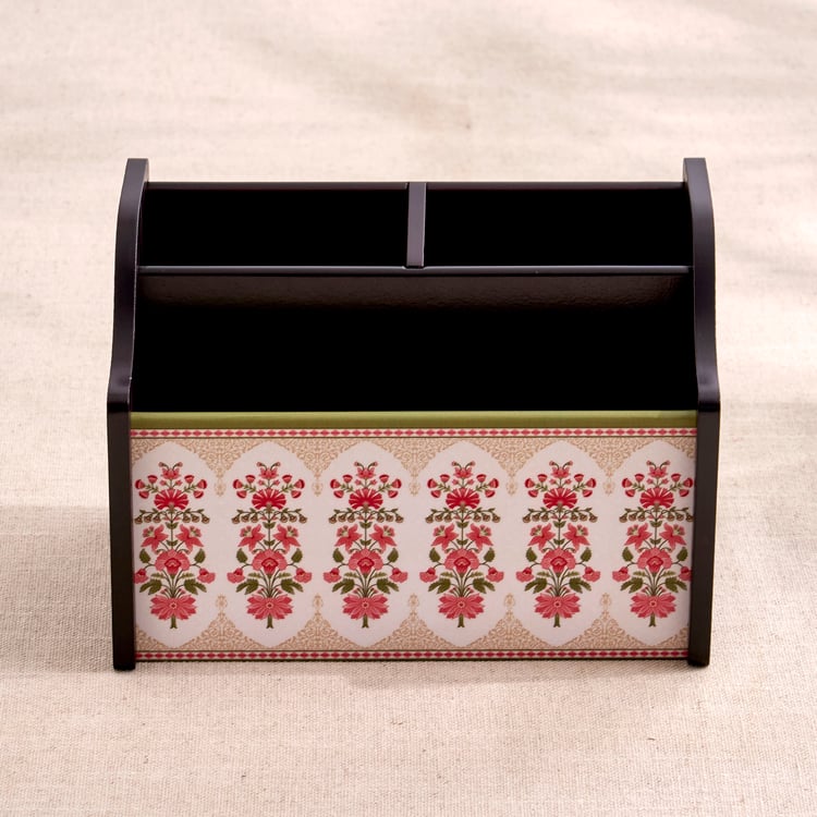 Oakland Wooden Floral Print Multipurpose Organiser