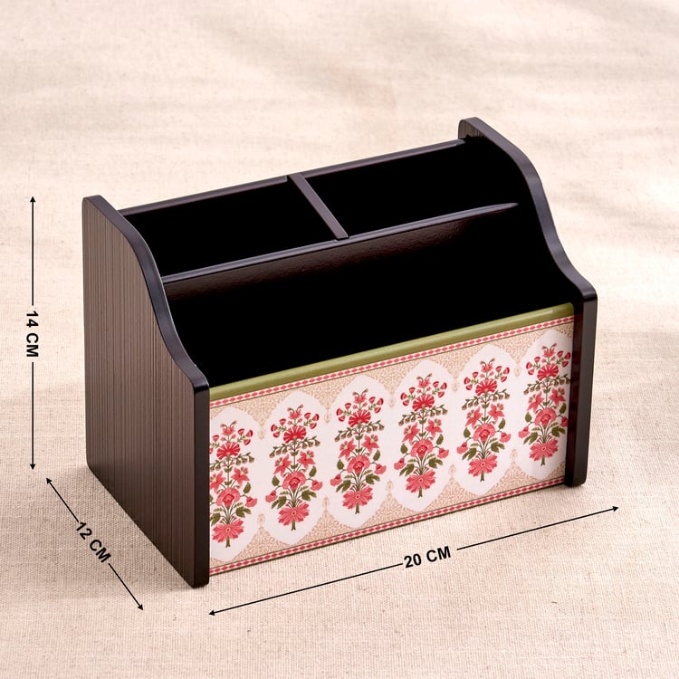 Oakland Wooden Floral Print Multipurpose Organiser