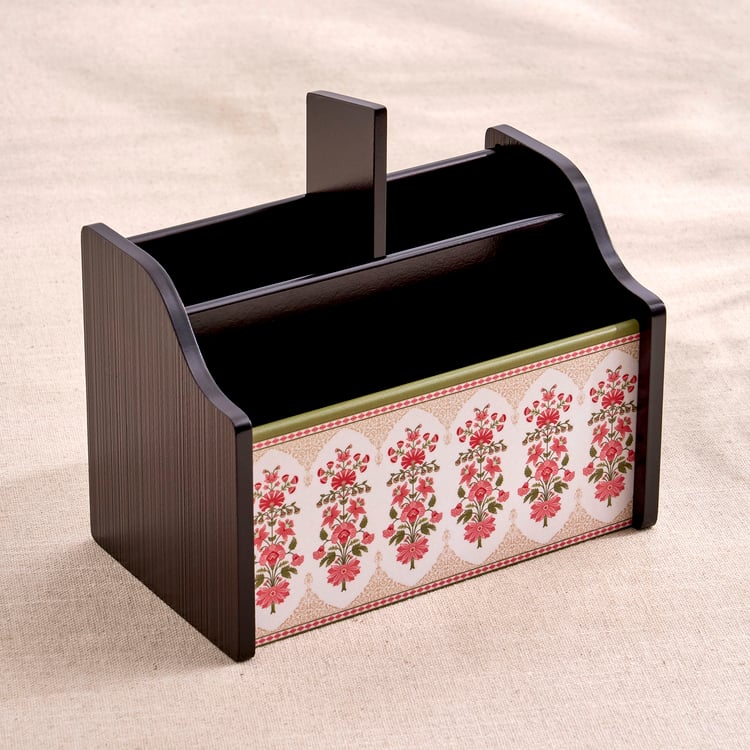 Oakland Wooden Floral Print Multipurpose Organiser