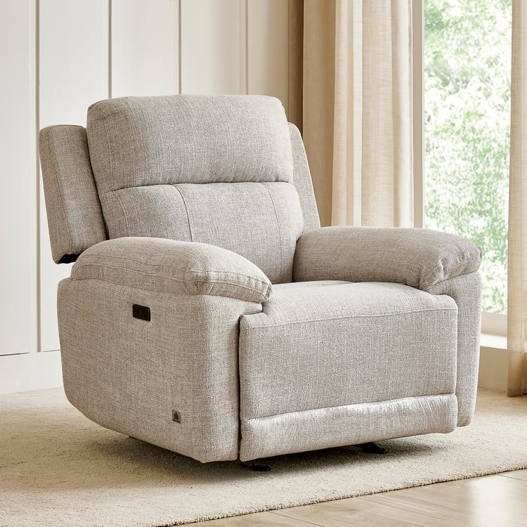 Lambert Fabric 1-Seater Electric Rocking Recliner - Beige