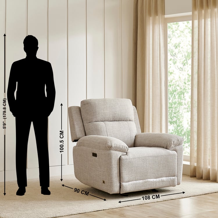 Lambert Fabric 1-Seater Electric Rocking Recliner - Beige