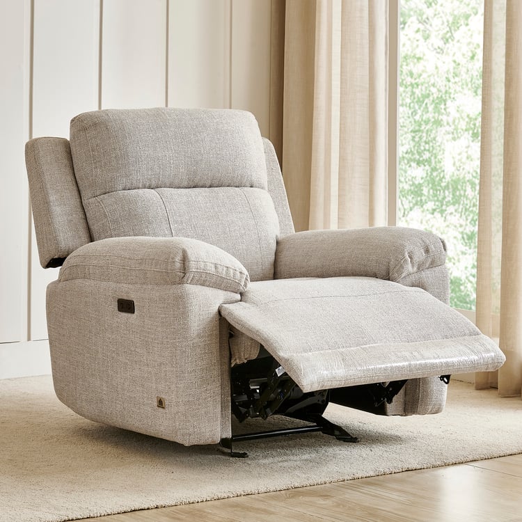 Lambert Fabric 1-Seater Electric Rocking Recliner - Beige