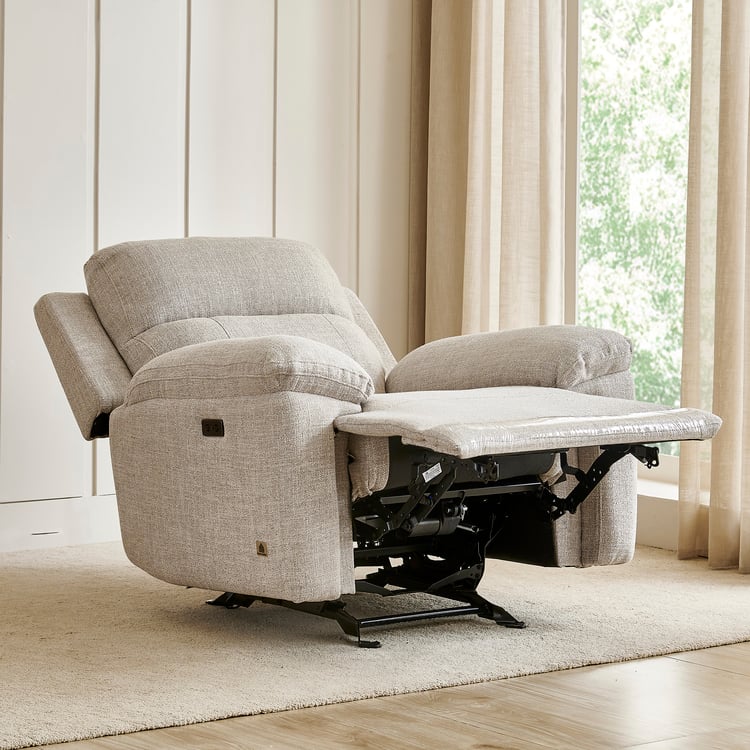 Lambert Fabric 1-Seater Electric Rocking Recliner - Beige