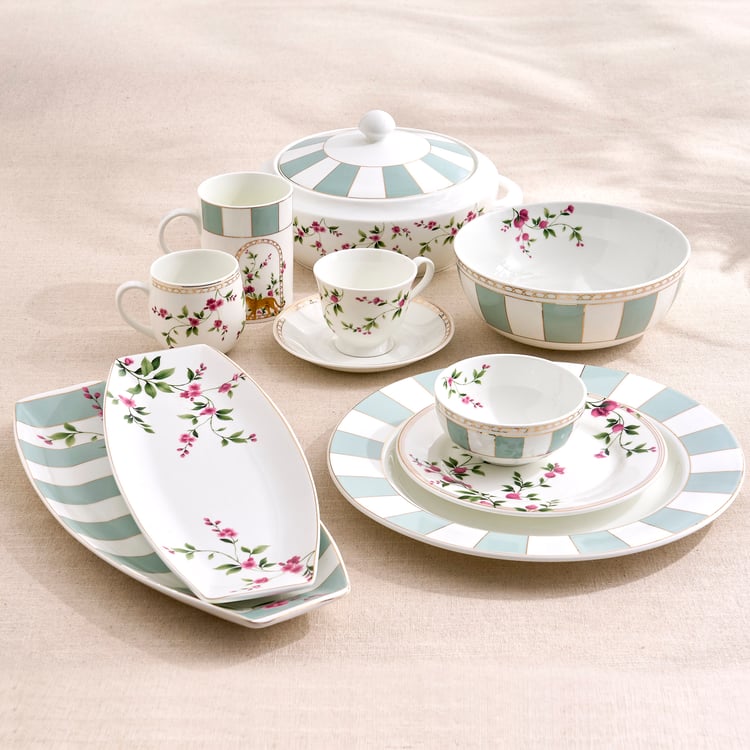 India Inspired Bone China Printed Dinner Plate - 28cm